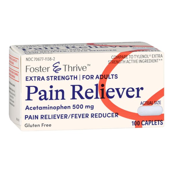 Foster & Thrive Extra Strength Pain Reliever Caplets, 100 ct.