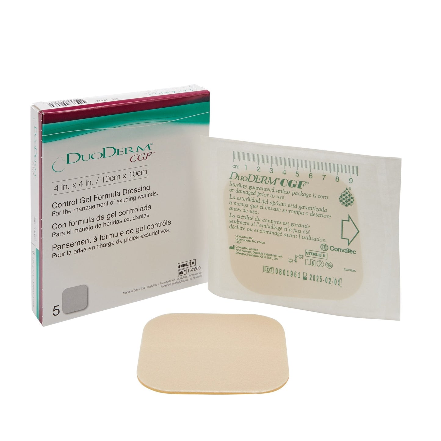 DuoDerm® CGF® Hydrocolloid Dressing, 4 x 4 Inch