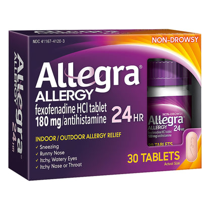 Allegra Allergy Antihistamine 24 Hour Relief Tablets, 180mg, 30 ct.