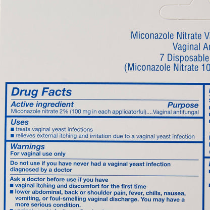 Sunmark® 2% Miconazole Nitrate Vaginal Antifungal, Disposable Applicator