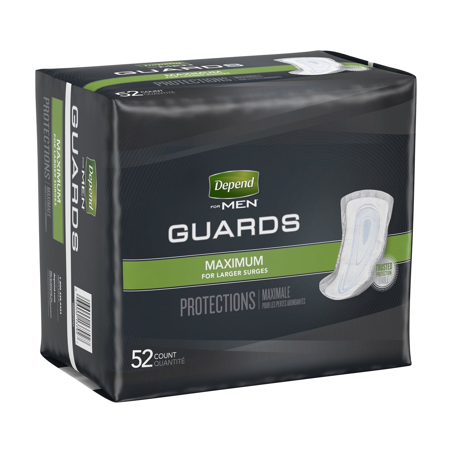 Depend Guards Incontinence Pads, Disposable, Maximum Absorbency, 12" Length, 104 ct