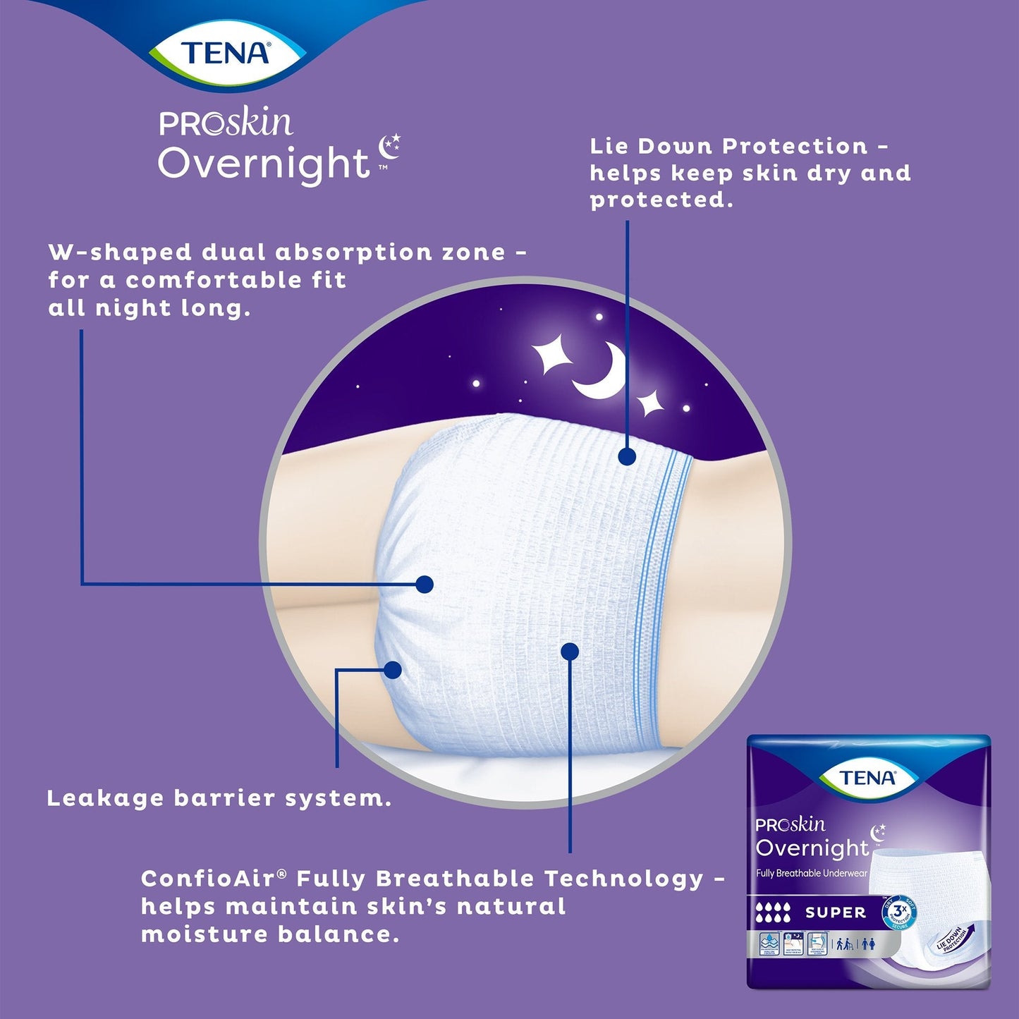 Tena® Overnight Super Absorbent Underwear, Large, 14 ct