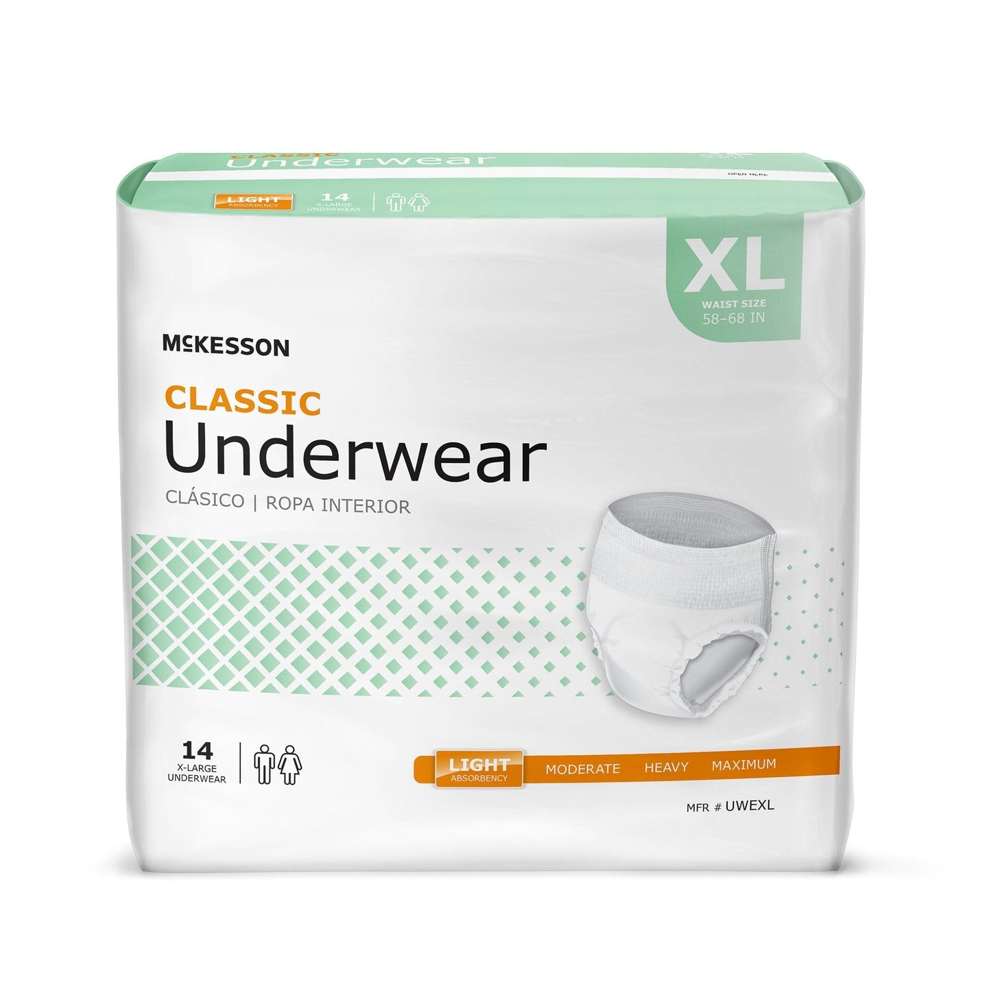 McKesson Classic Light Absorbent Underwear, XL, 56 ct