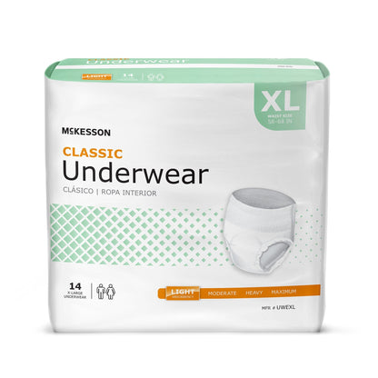 McKesson Classic Light Absorbent Underwear, XL, 56 ct