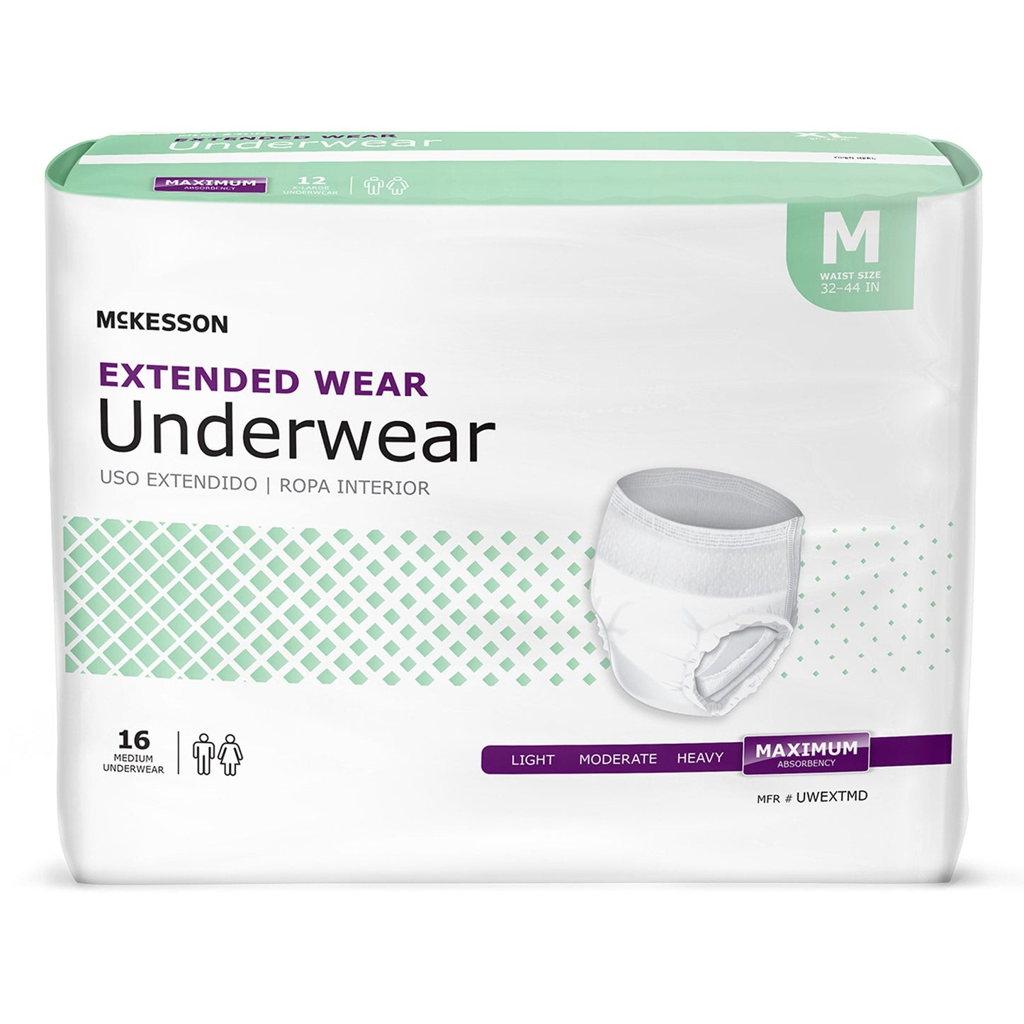 McKesson Extended Wear Maximum Absorbent Underwear, Medium, 64 ct