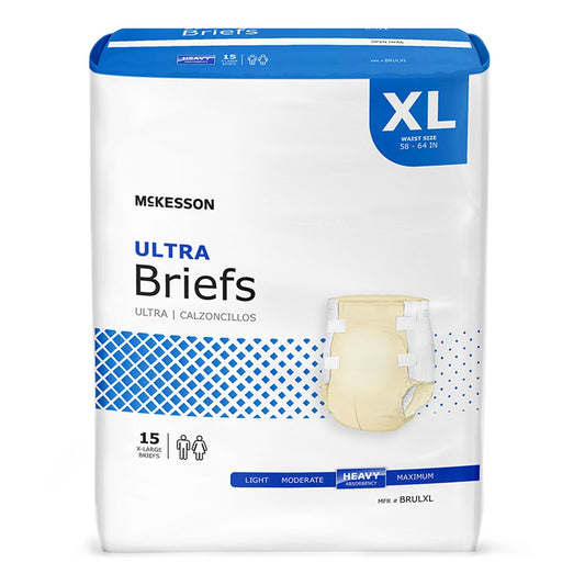 McKesson Ultra Heavy Absorbency Incontinence Brief, X-Large, 15 ct