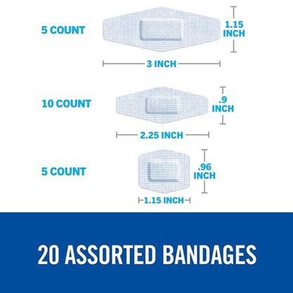 Nexcare™ Sensitive Skin White Adhesive Strip, 7/8 x 1-1/4 " / 1-1/8 x 3 " / 15/16 x 1 - 1/8 "