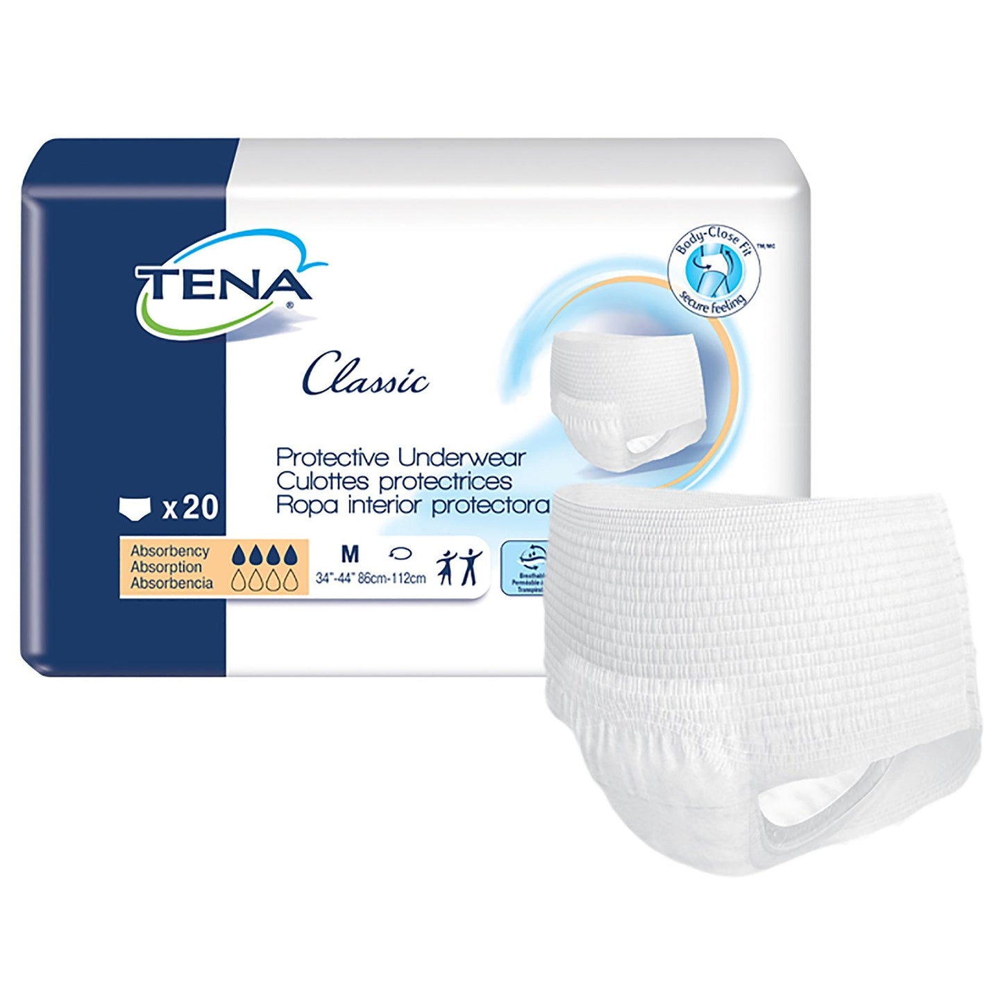 Tena® Classic Absorbent Underwear, Medium, 80 ct