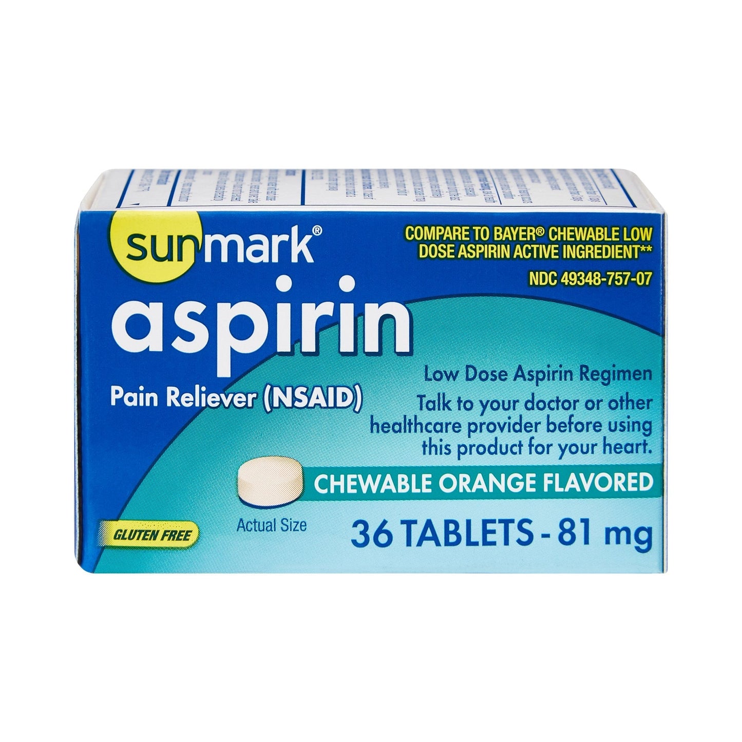 Sunmark® Low Dose Aspirin Pain Relief, 36 ct