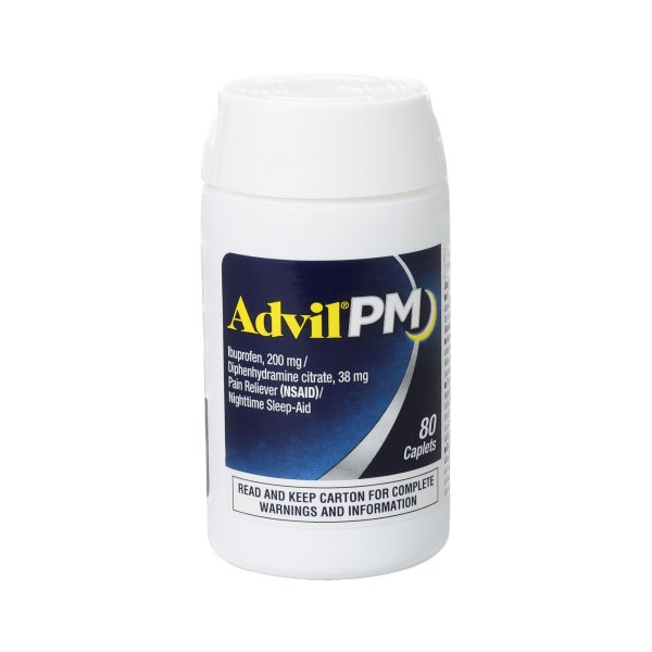 Advil PM Pain Reliever & Sleep Aid, Coated Caplets, 80 ct.