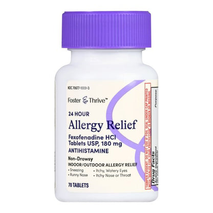 Foster & Thrive Fexofenadine Allergy Relief Tablets, 180 mg, 70 ct.