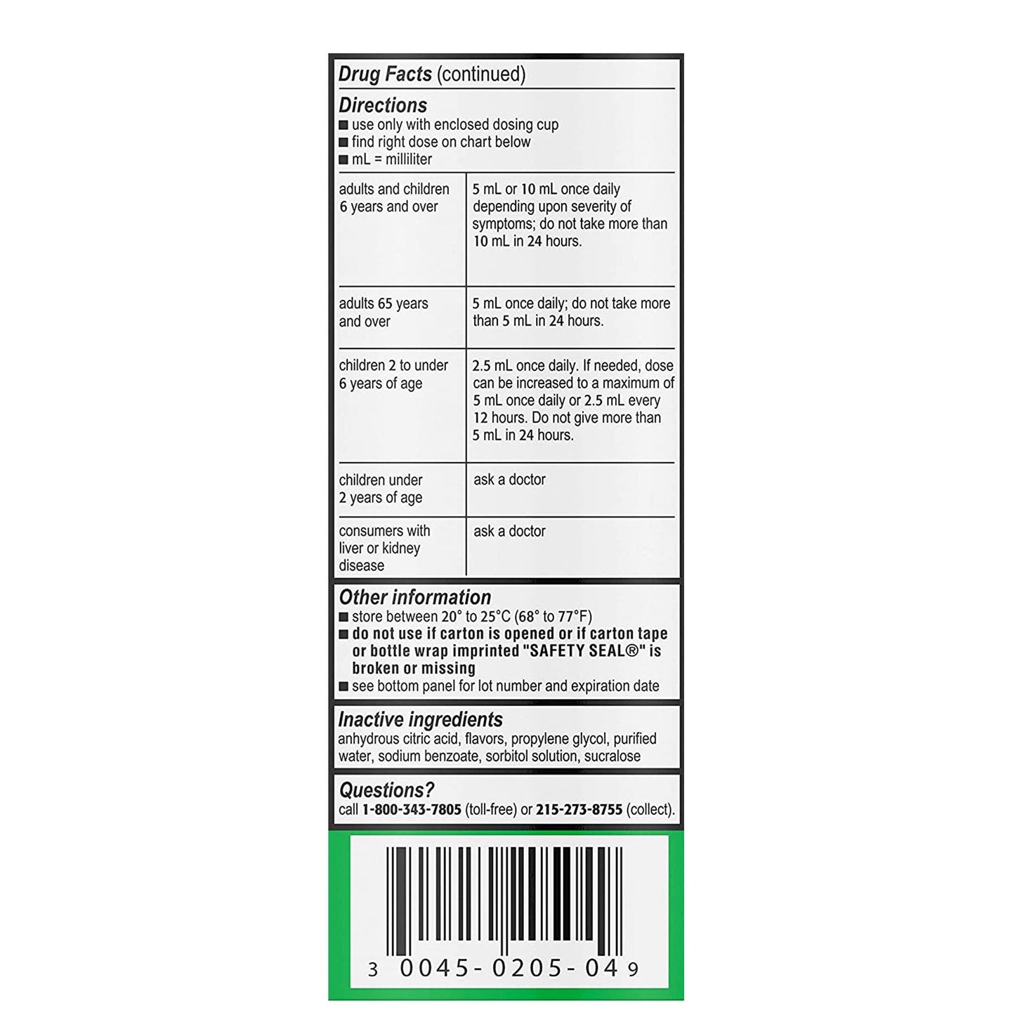 Children's Zyrtec Cetirizine Allergy Relief, Bubble Gum, 4 oz.