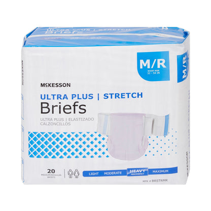 McKesson Ultra Plus Stretch Heavy Absorbency Incontinence Brief, Medium, 20 ct