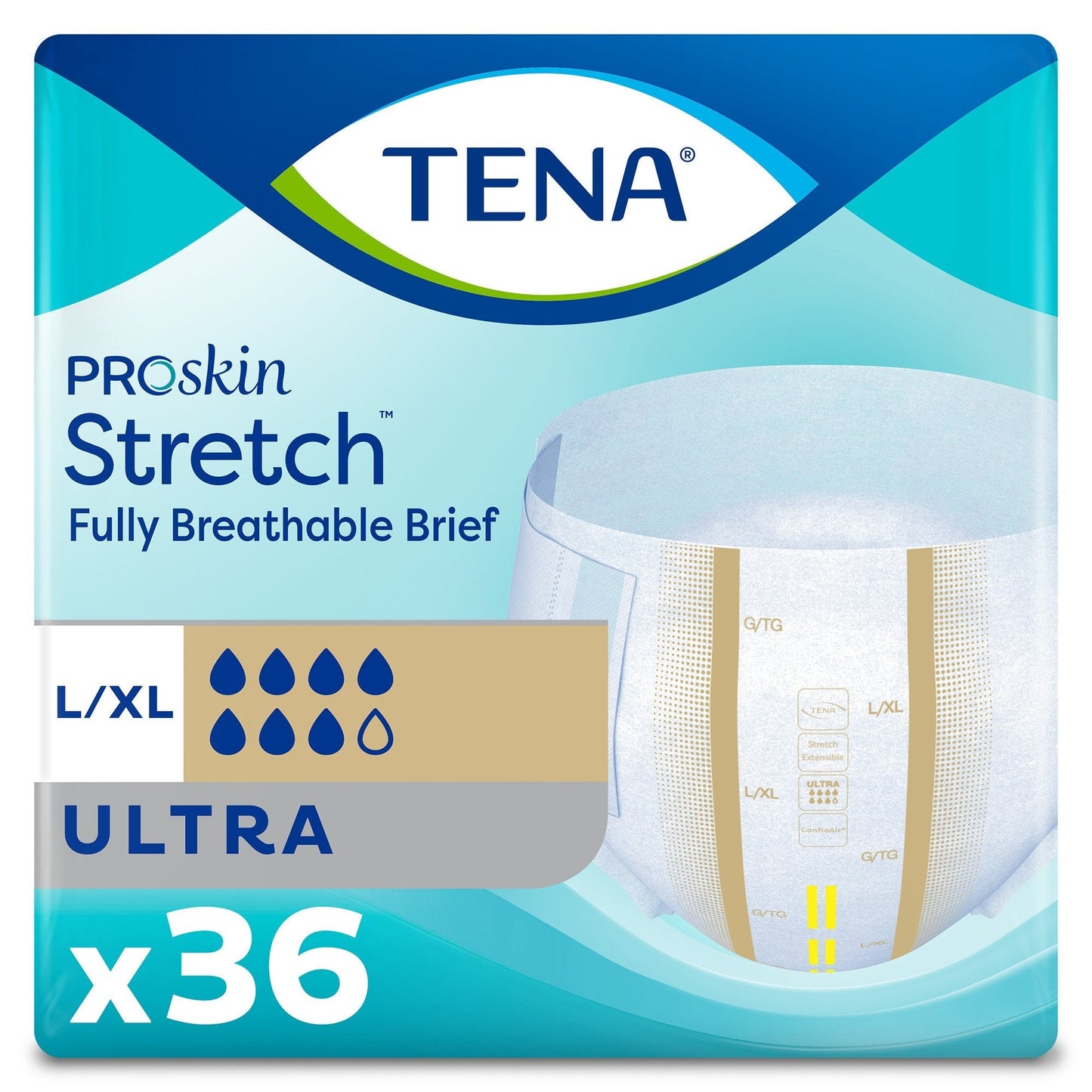 Tena® Stretch™ Ultra Incontinence Brief, Large / Extra Large, 36 ct