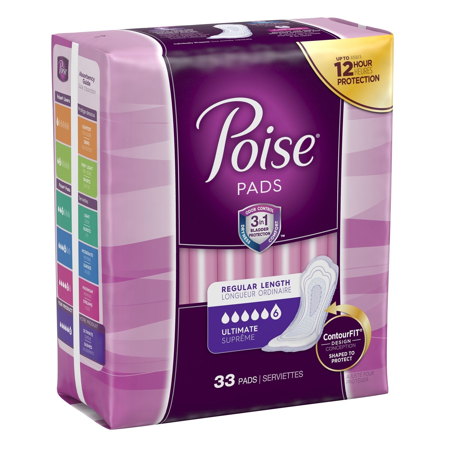 Poise Bladder Control Pads, Heavy Absorbency, 33 ct