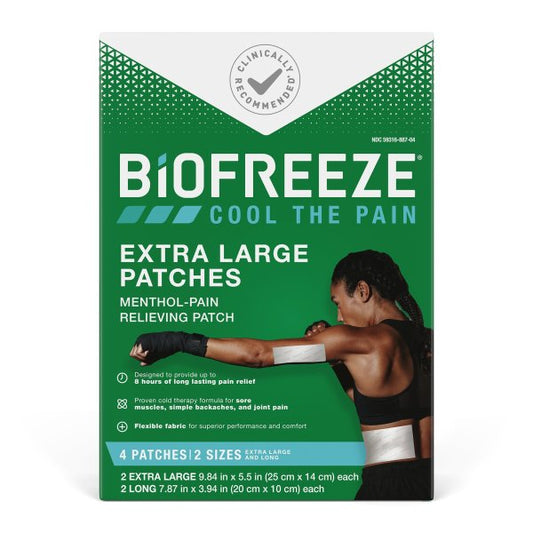 Biofreeze Menthol Pain Relief Patches, Extra Large, 4 ct.