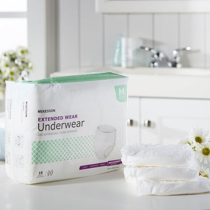 McKesson Extended Wear Maximum Absorbent Underwear, Medium, 64 ct