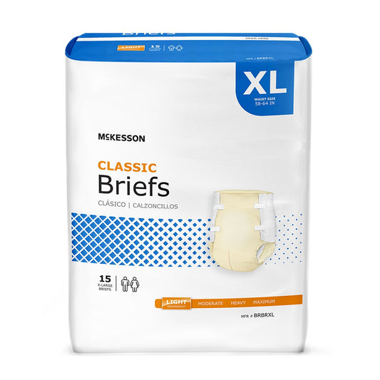 McKesson Classic Light Absorbency Incontinence Brief, XL, 60 ct