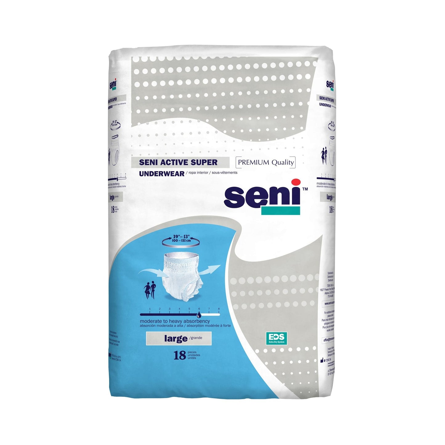 Seni® Active Super Moderate to Heavy Absorbent Underwear, Large, 18 ct