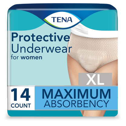 Female Adult Absorbent Underwear TENA® ProSkin™ Protective Pull On with Tear Away Seams X-Large Disposable Moderate Absorbency