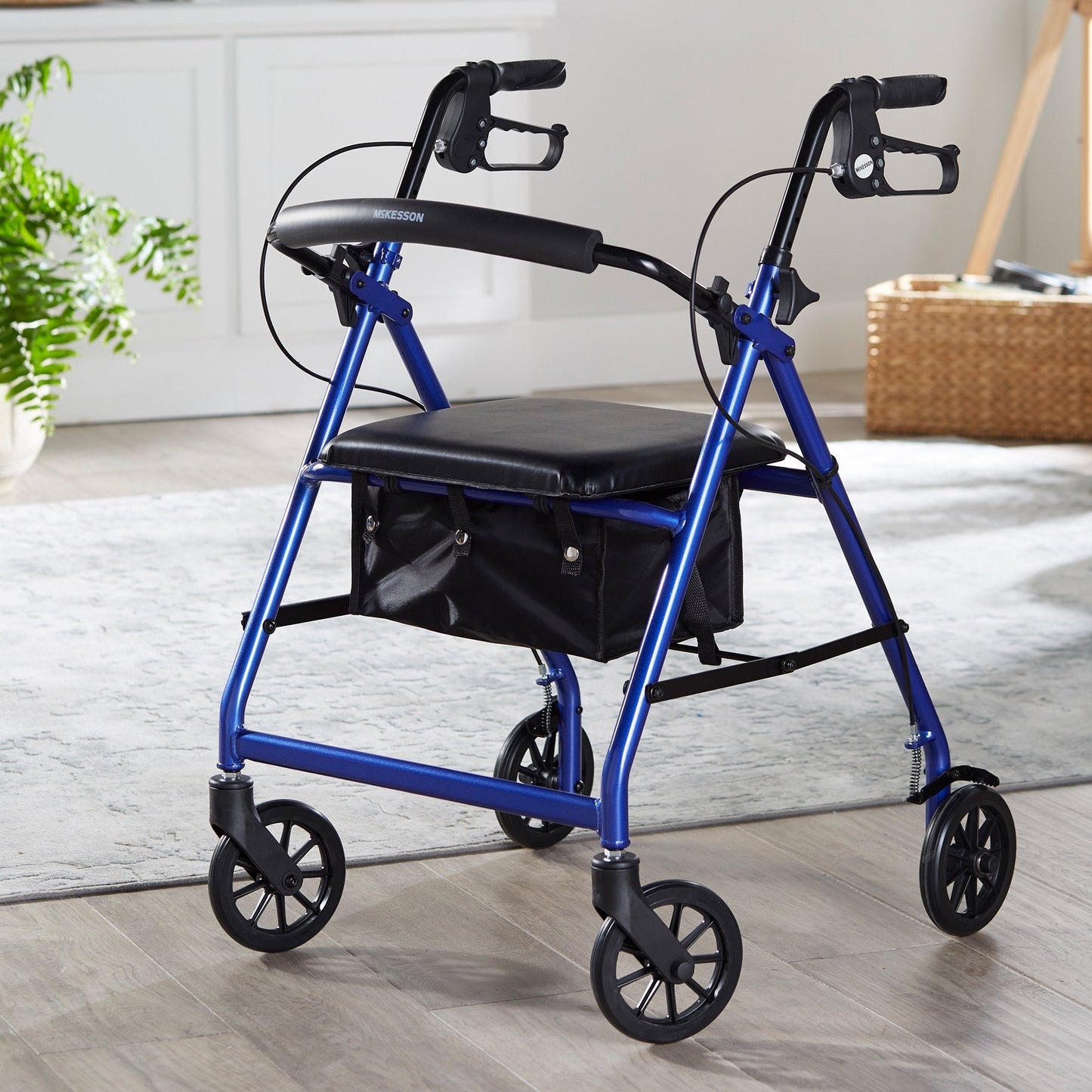 McKesson Folding Lightweight 4-Wheel Rollator, 300 lb. Capacity