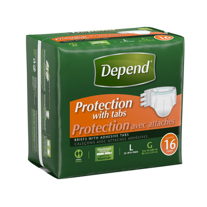 Depend® Maximum Incontinence Brief, Large, 16 ct