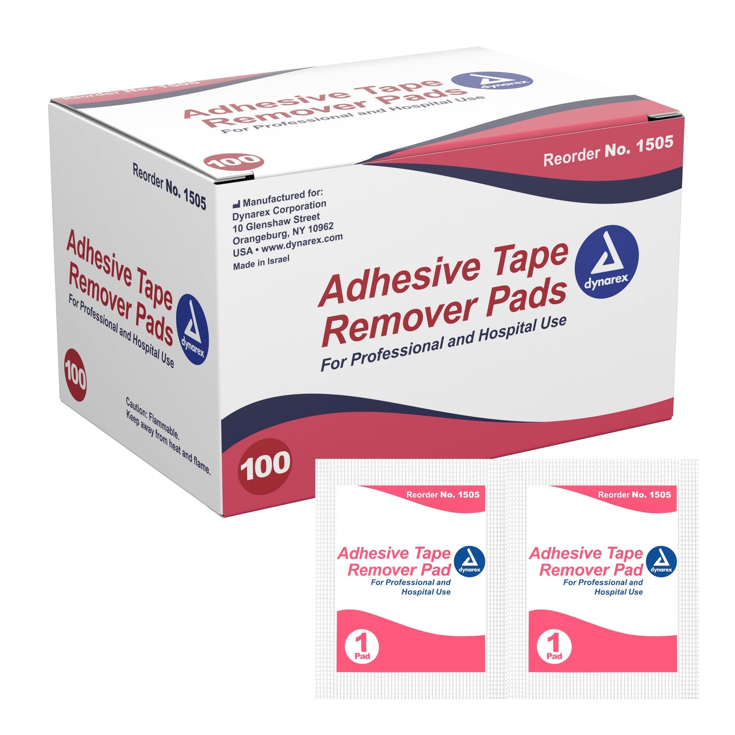 Dynarex® Adhesive Remover, 32.5 x 68 mm Wipe, 1000 ct