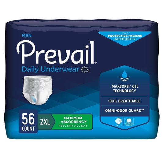 Prevail® Daily Underwear Maximum Absorbent Underwear, Extra XL, 56 ct