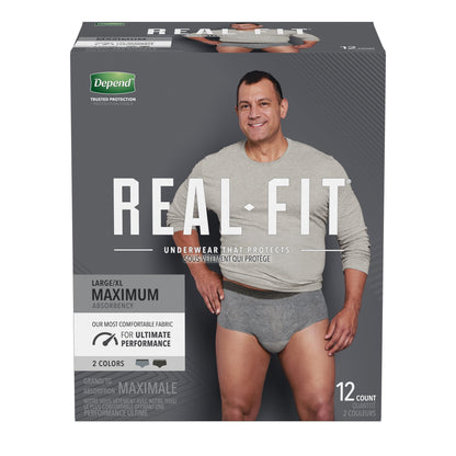 Depend® Real Fit® Maximum Absorbent Underwear, Large / XL, 12 ct