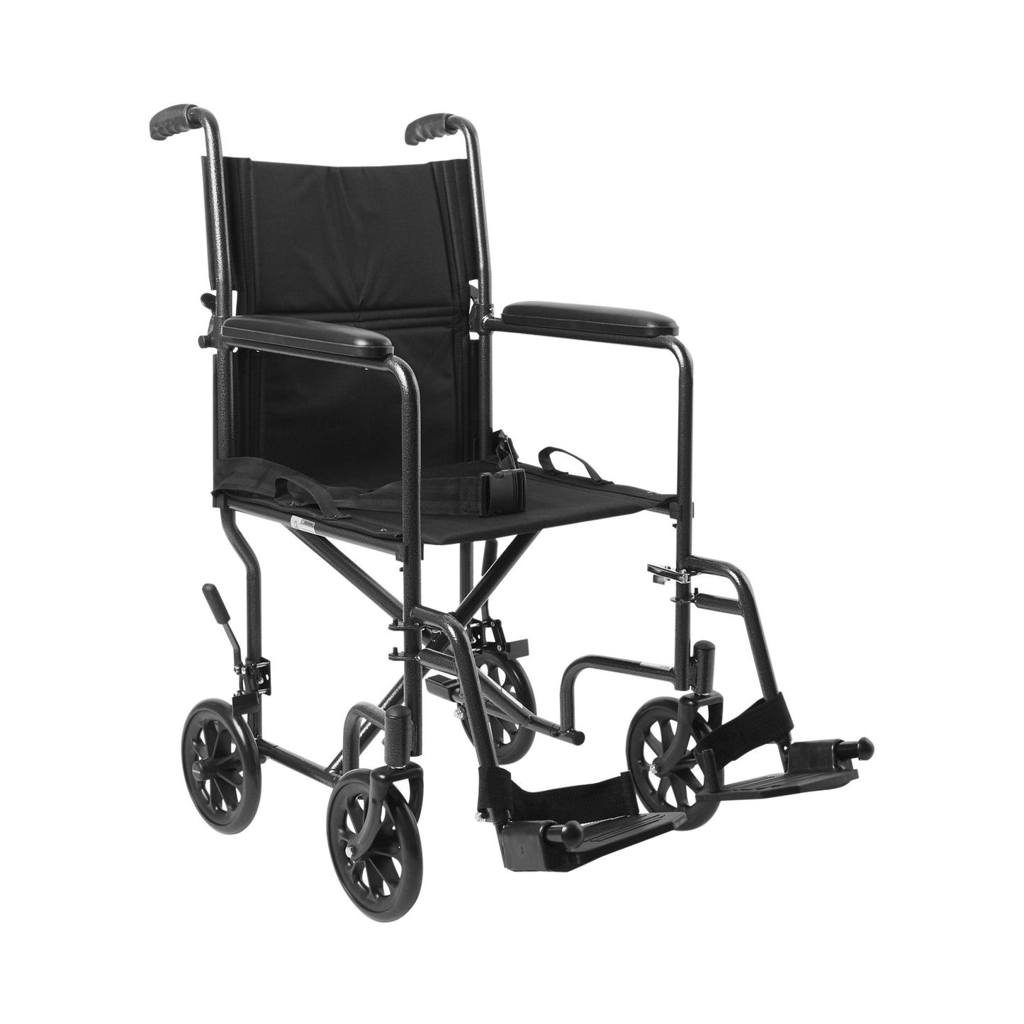 McKesson Lightweight Transport Chair, Black with Silver Vein Finish