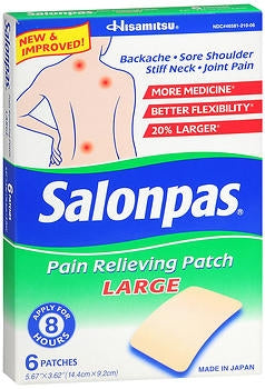 Salonpas® Topical Pain Relief Camphor and Menthol Patches, 6 ct