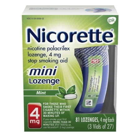 Nicorette 4 mg Strength Mini Lozenge, Mint, 81 ct.