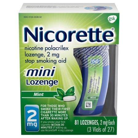 Nicorette 2 mg Strength Mini Lozenge, Mint, 81 ct.