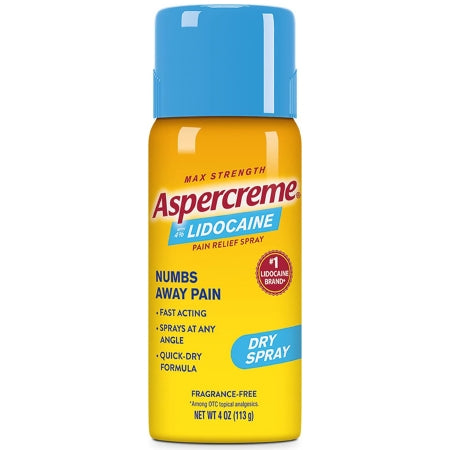 Aspercreme Max Lidocaine Topical Pain Relief Spray, 4 oz.