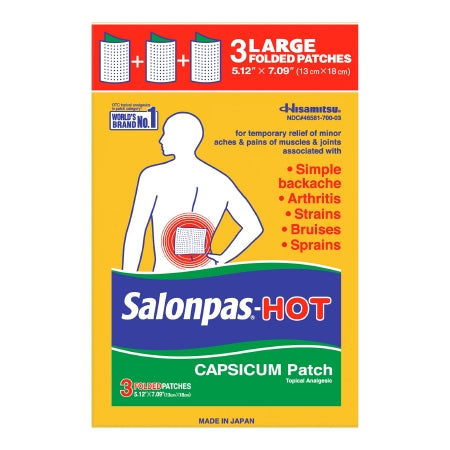 Salonpas® Hot Capsaicin Topical Pain Relief, Large, 3 ct.