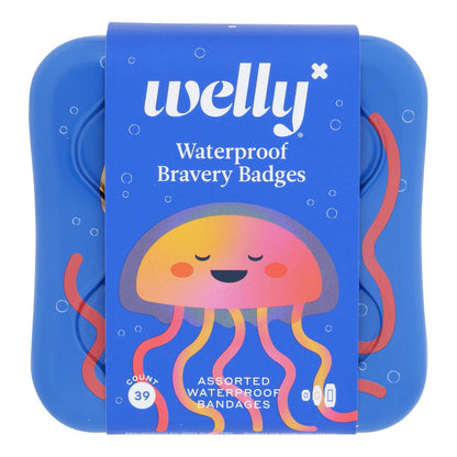 Welly First Aid Jellyfish Waterproof Bravery Bandages, Assorted, 39 Ct