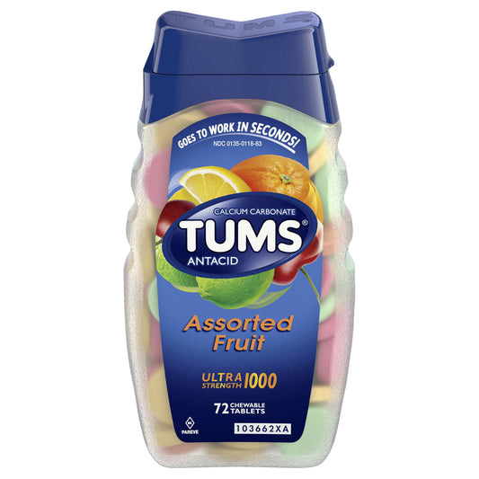 Tums® Ultra Strength Antacid Chewable Tablets, Assorted Fruit 72 ct