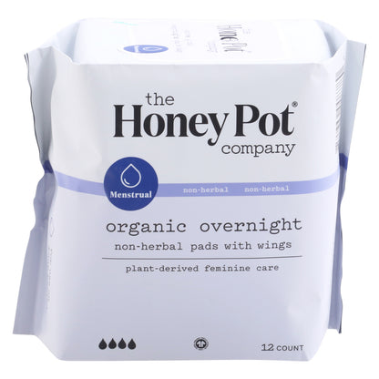 The Honey Pot - Menstrual/pad Overnight, 12 ct