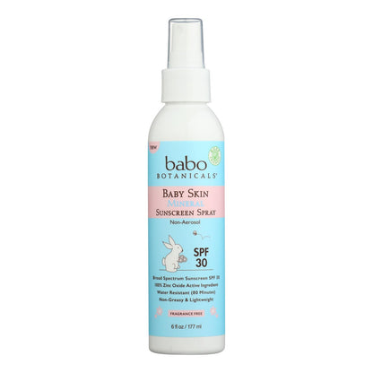 Babo Botanicals Baby Mineral SPF 30 Sunscreen, Non-Aerosol Pump Spray, 6 fl oz
