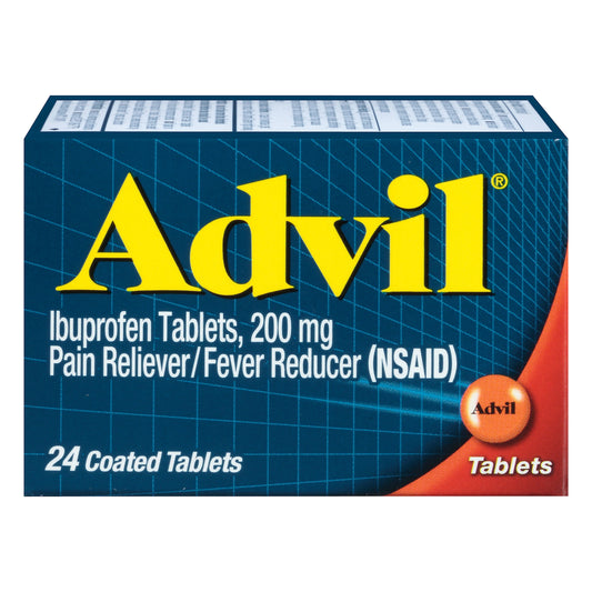 Advil Pain Reliever & Fever Reducer Coated Tablet, 200 mg Ibuprofen, 24 ct