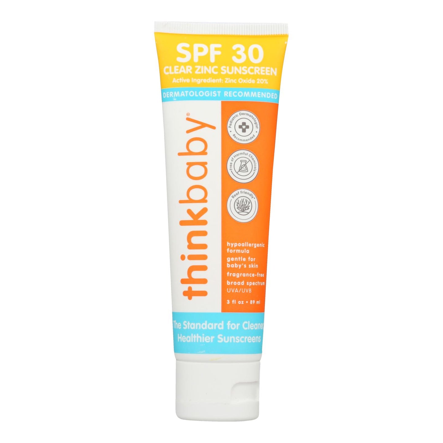 Thinkbaby Clear Zinc Sunscreen, SPF 30, 3 fl. oz.