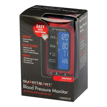 Home Automatic Digital Blood Pressure Monitor Smartheart Adult Cuff Nylon Cuff 22 to 42cm Desk Model (EA)