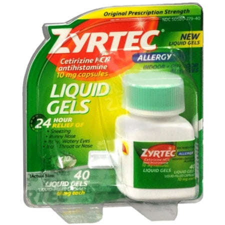 Zyrtec 24HR 10 mg Strength Liquid Gels, 40 ct.