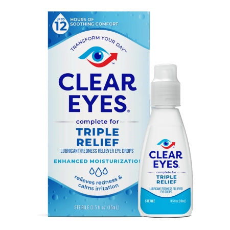 Clear Eyes Complete Triple Relief Eye Drops, 0.5 fl. oz.