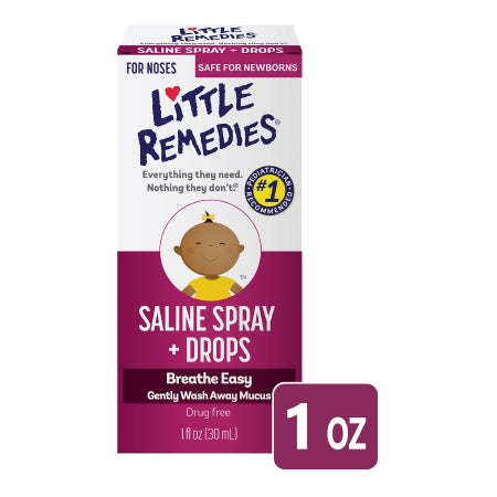 Little Remedies Saline Nasal Spray Saline Spray + Drops 0.65% Strength, 1 oz
