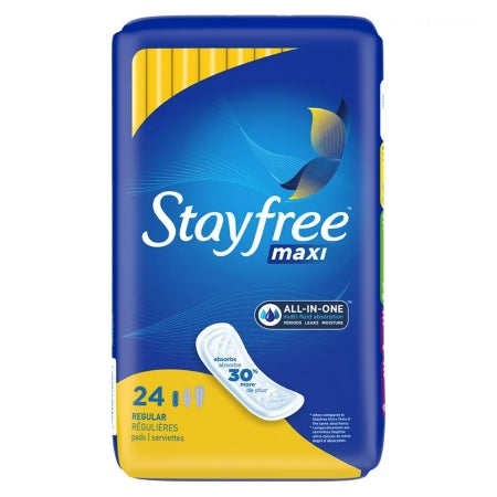 Stayfree Maxi Regular Absorbency, case, 144 each