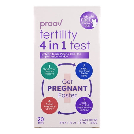 Proov Fertility 4 in 1, 1-Cycle Test Kit, 20 tests