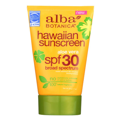 Alba Botanica Hawaiian Sunscreen Lotion, SPF 30, 1 fl Oz