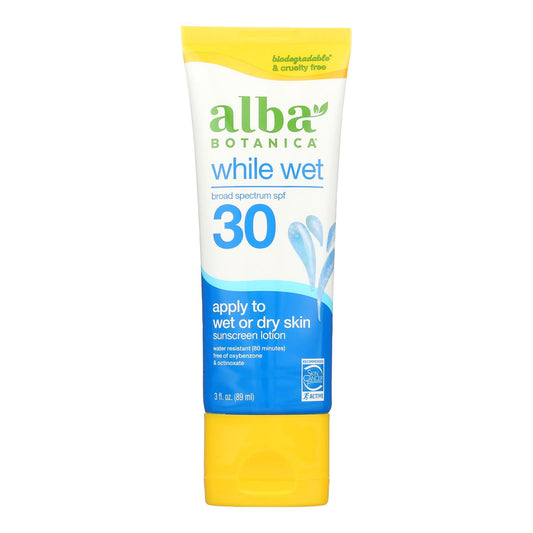 Alba Botanica While Wet Sunscreen Lotion SPF 30, 3 fl. oz.