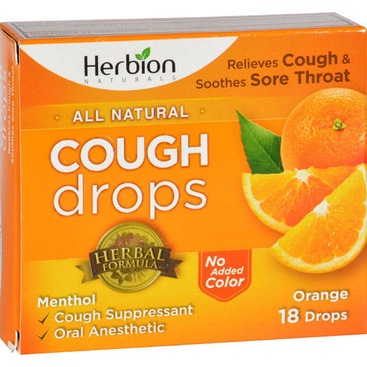 Herbion Naturals Cough Drops, Orange, 18 ct.